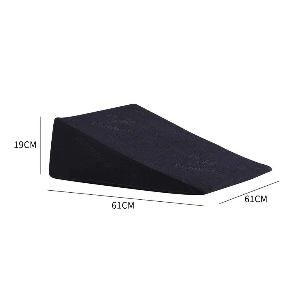 19cm Cool Gel Memory Foam Bed Wedge Pillow - Black