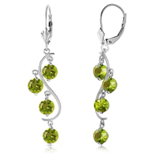 4.95 Carat 14K Solid White Gold Isabel Archer Peridot Earrings