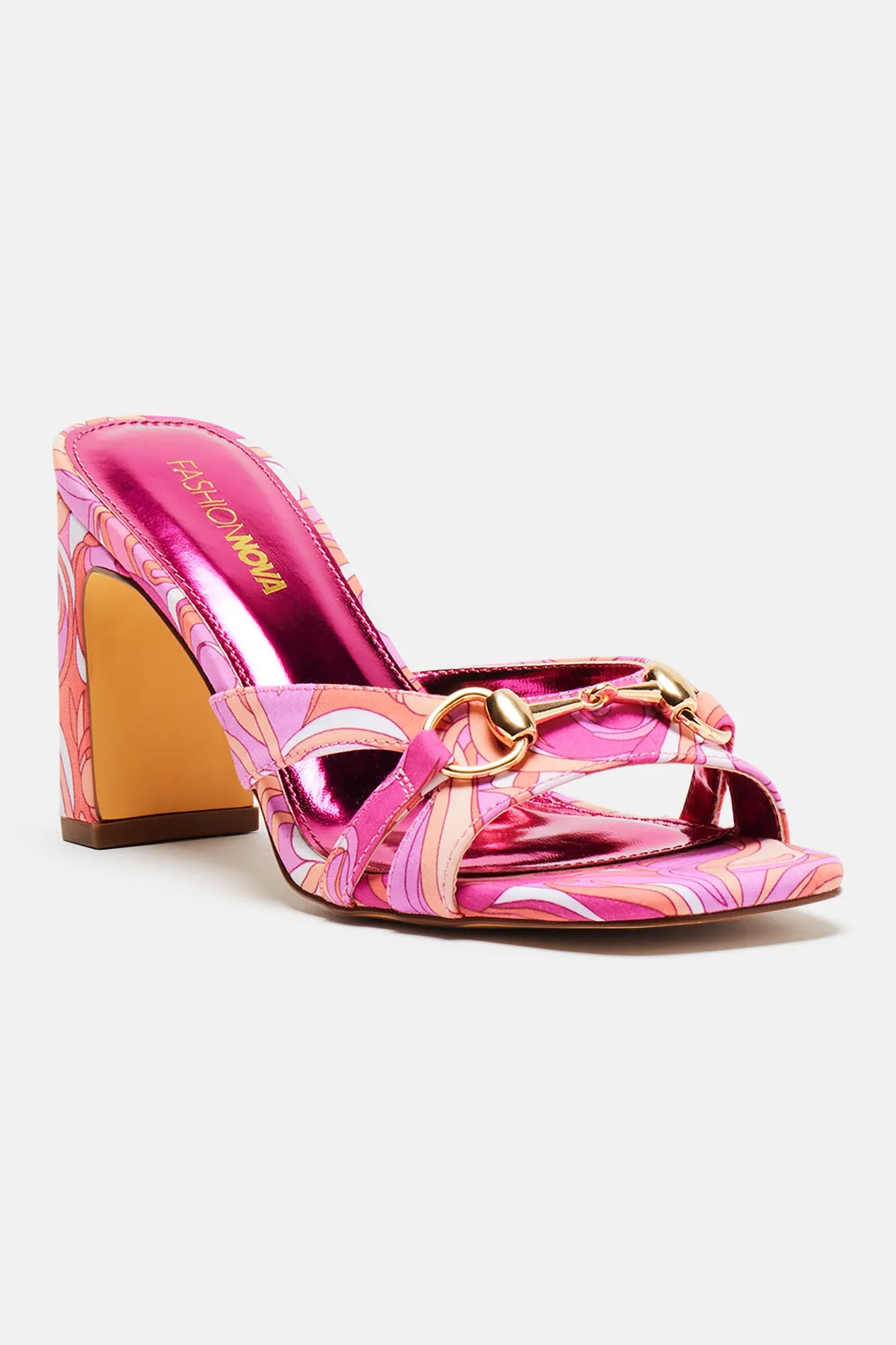 Alaina Printed Heeled Mules - Pink/combo