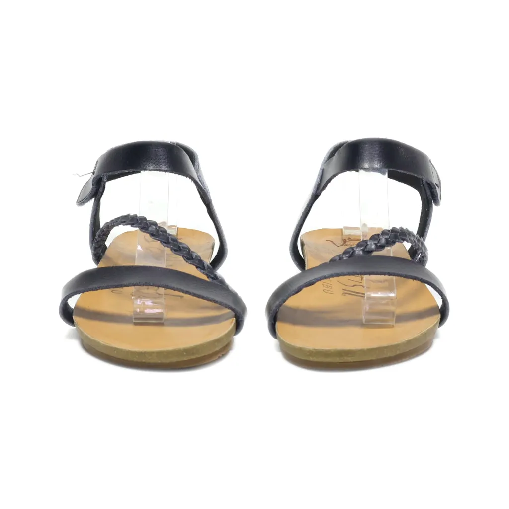 Blowfish Malibu Flat Sandals Leather Black Colour For Women