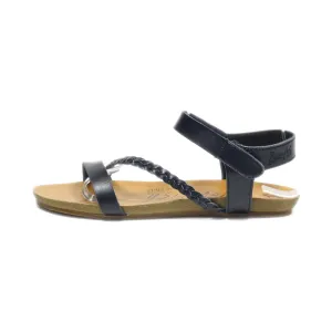 Blowfish Malibu Flat Sandals Leather Black Colour For Women