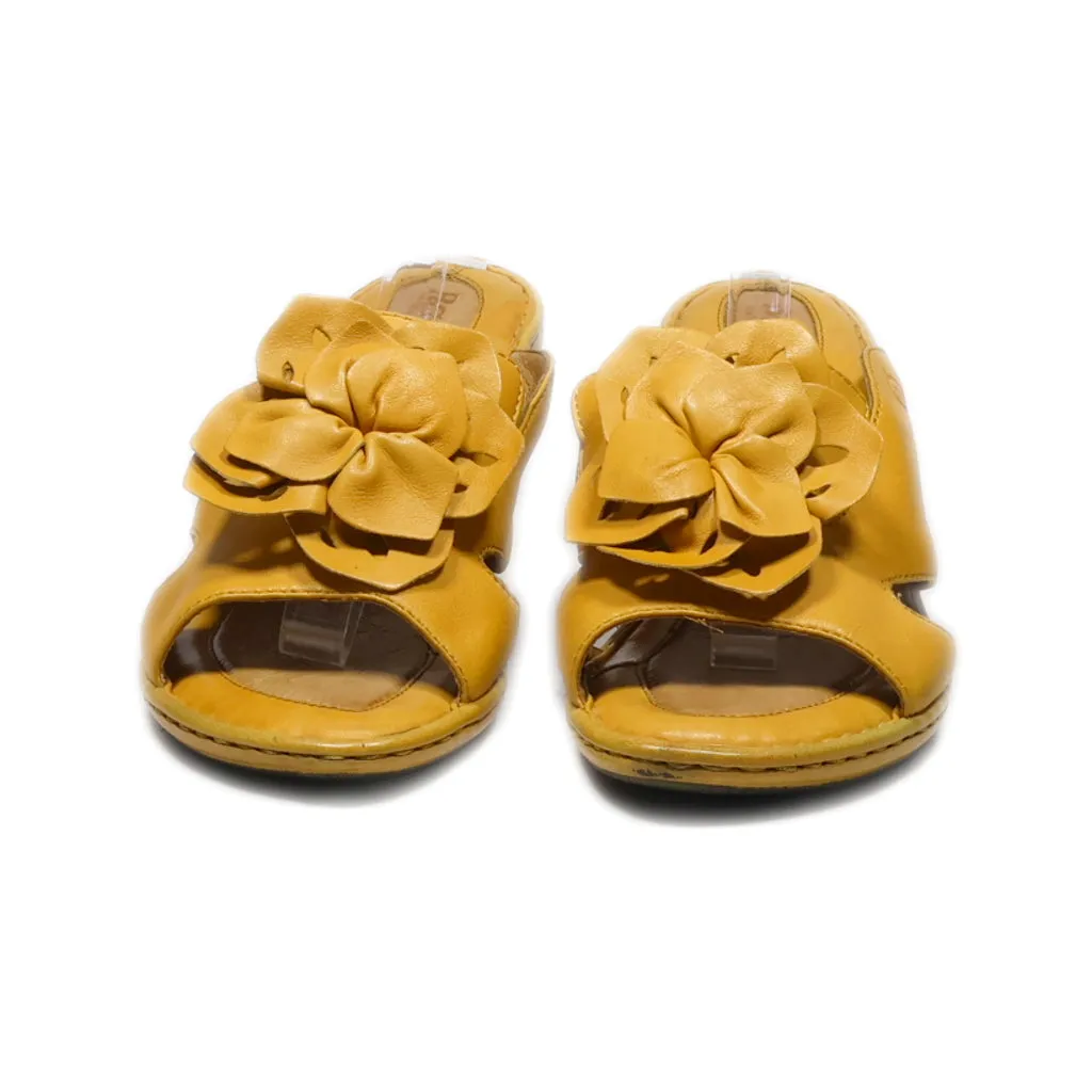 Born High-Heel Sandals Leather Yellow Colour For Women