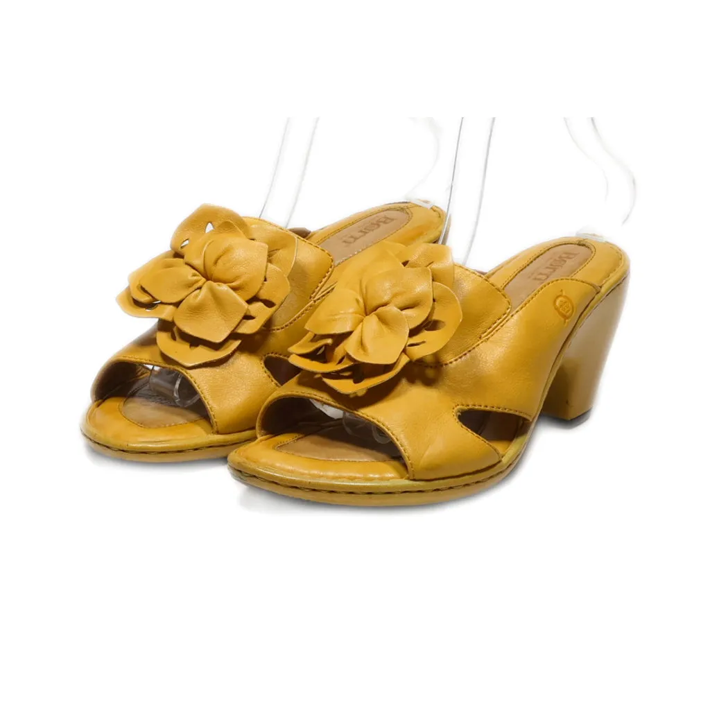 Born High-Heel Sandals Leather Yellow Colour For Women
