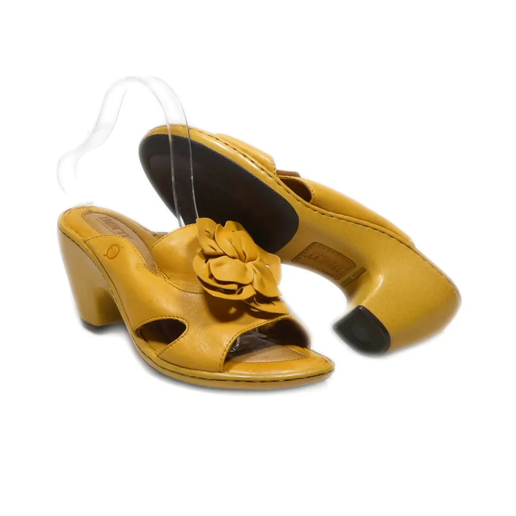 Born High-Heel Sandals Leather Yellow Colour For Women