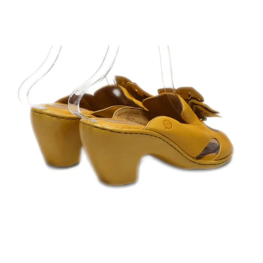 Born High-Heel Sandals Leather Yellow Colour For Women