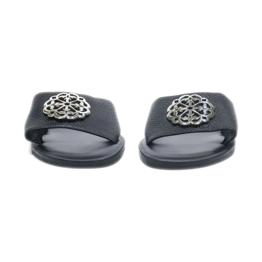 Brighton Flat Sandals Leather Black Colour For Women