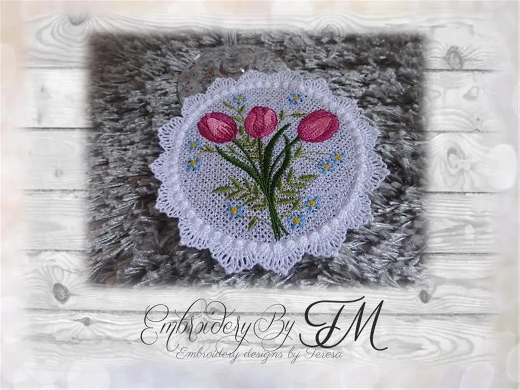 Coaster tulip / 5x7 hoop