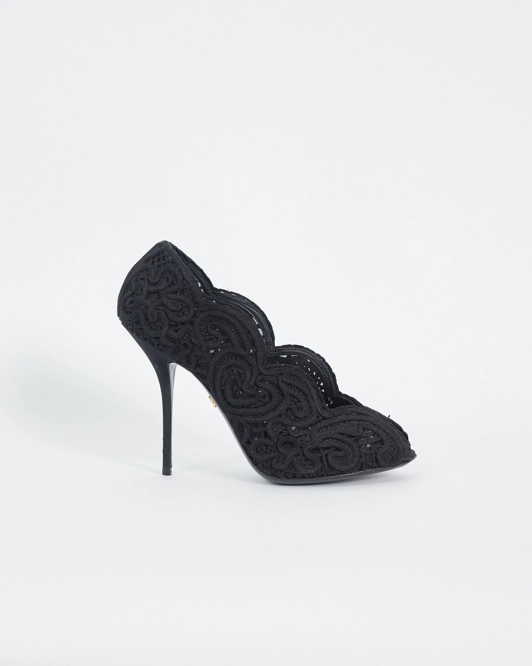 Dolce & Gabbana 'bette' lace peeptoe heels, black, 39