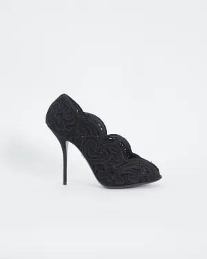 Dolce & Gabbana 'bette' lace peeptoe heels, black, 39