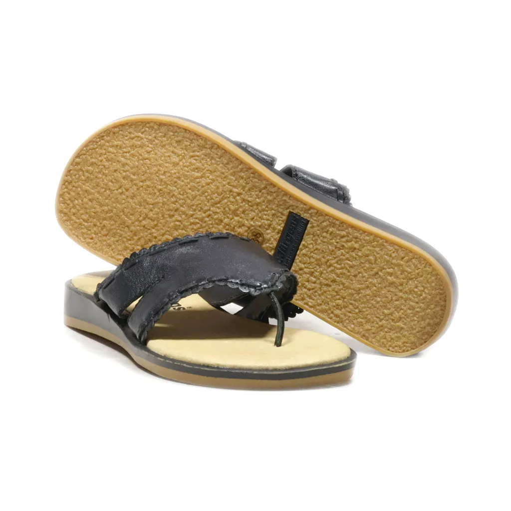 Dr.Jurgens Flat Sandals Leather Black Colour For Women