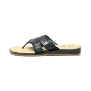Dr.Jurgens Flat Sandals Leather Black Colour For Women