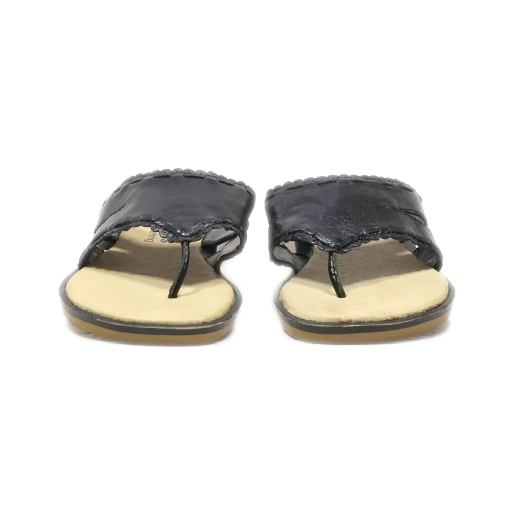Dr.Jurgens Flat Sandals Leather Black Colour For Women