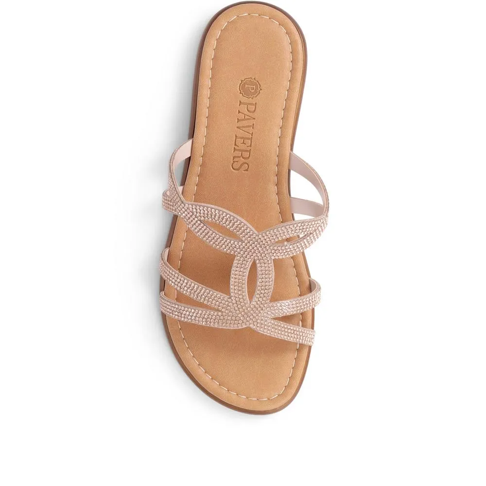 Embellished Mule Sandals  - CLUBS39005 / 325 322