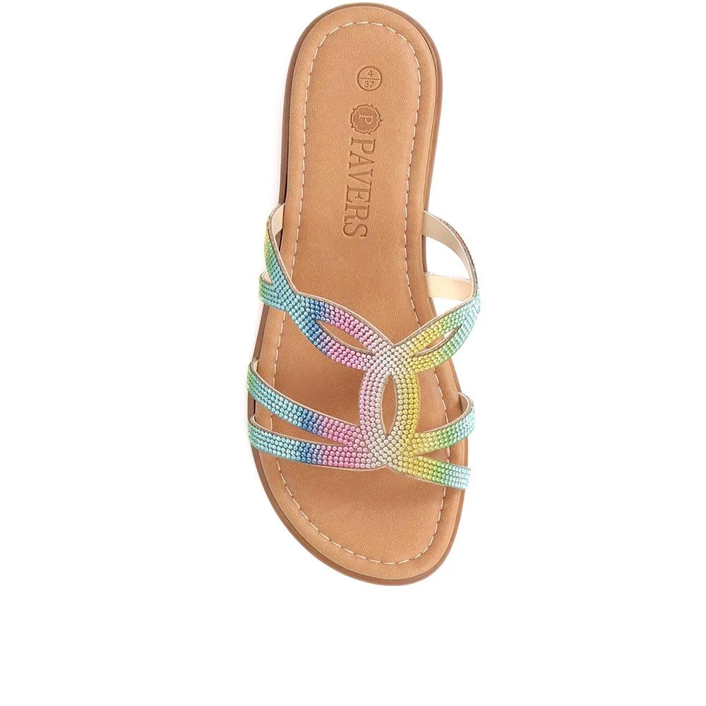 Embellished Mule Sandals  - CLUBS39005 / 325 322