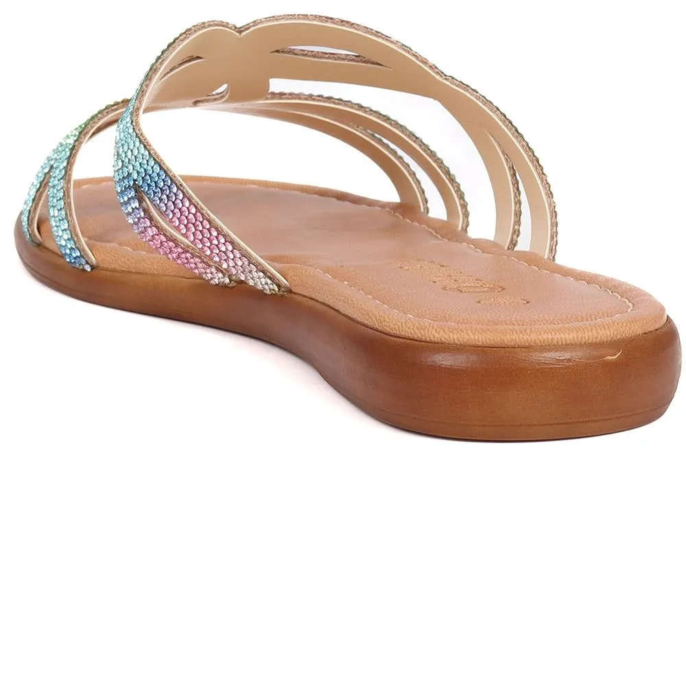 Embellished Mule Sandals  - CLUBS39005 / 325 322