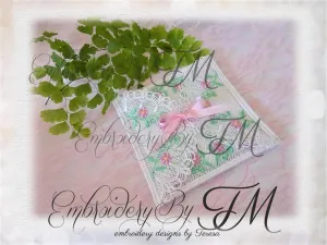 Envelope lace with small flowers/ 4x4 hoop
