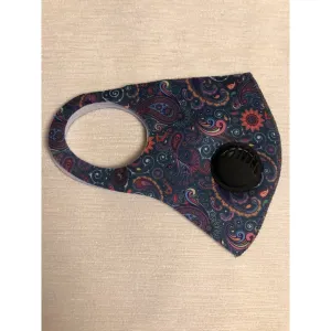 Face Mask Paisley Print teal