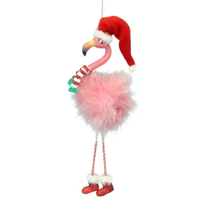 Flamingo with Dangle Legs Ornament, 7.5"