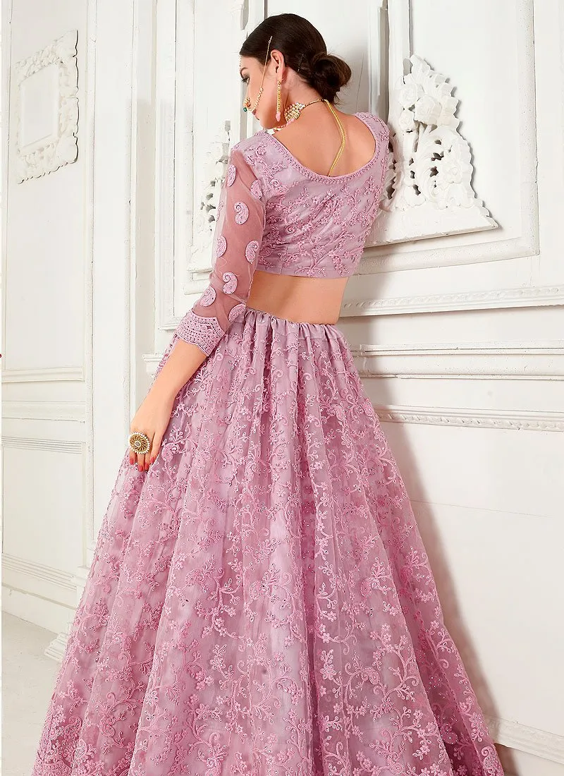 Flawless Pink A Line Trendy Wedding Lehenga Choli
