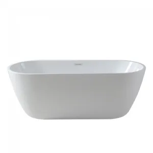 Free Standing Bath Tub 67"L x 30"W x 23"H, Acrylic, Glossy, Oval, Center Drain, 70 Gallons