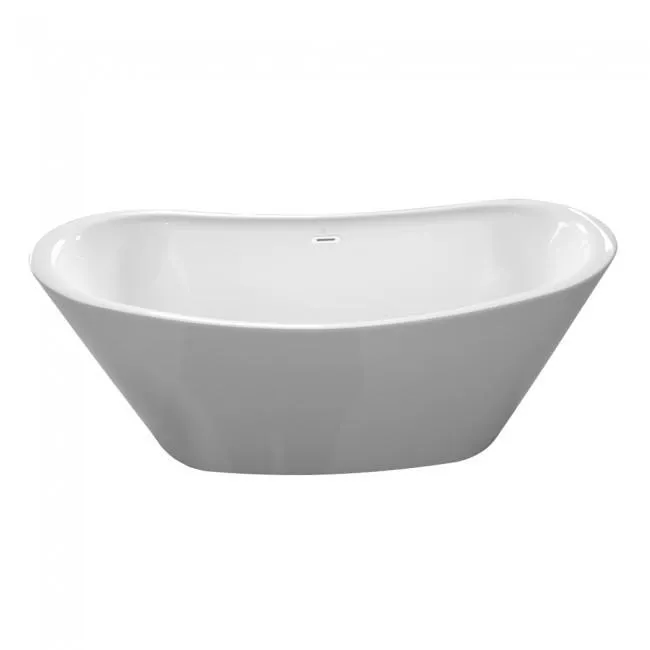 Free Standing Bath Tub 67"L x 30"W x 27"H, Acrylic, Glossy, Double Slipper, Center Drain, 65 Gallons
