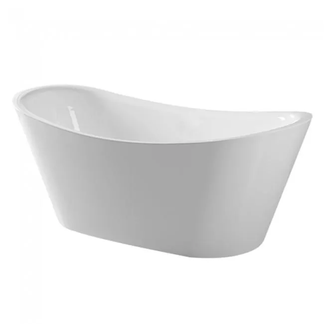 Free Standing Bath Tub 67"L x 30"W x 27"H, Acrylic, Glossy, Double Slipper, Center Drain, 65 Gallons