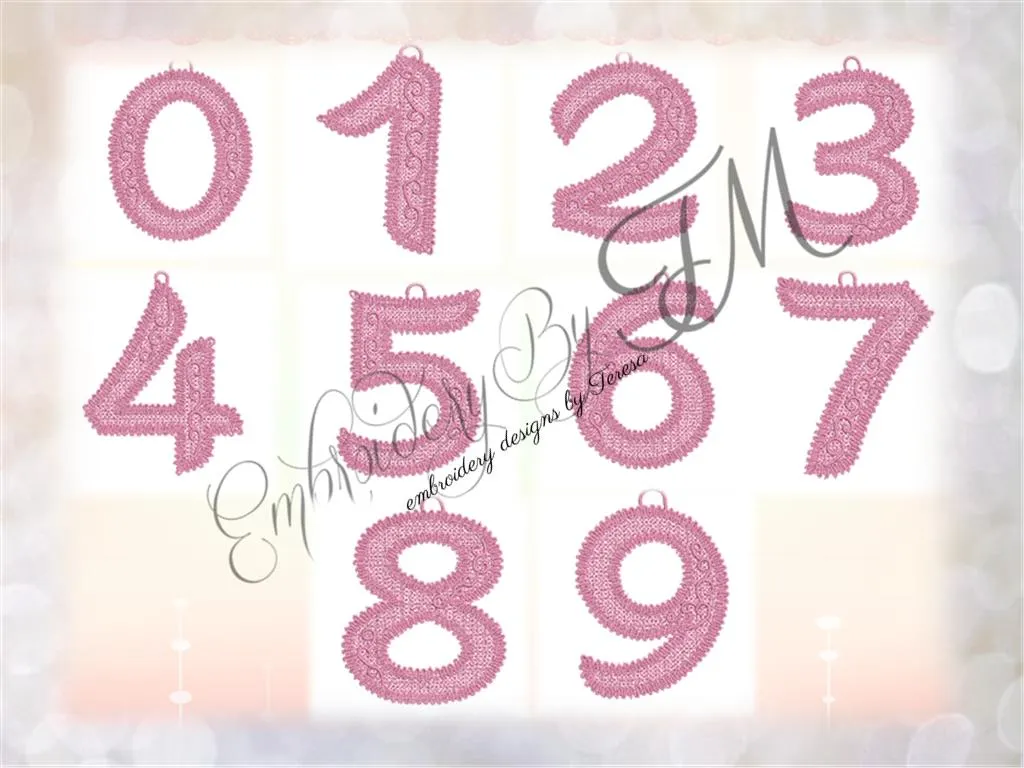 FSL alphabet  Numbers /4x4 hoop