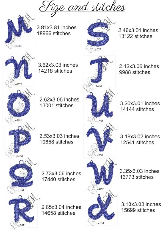 FSL alphabet  Numbers /4x4 hoop