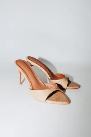 Gia Nude Reptile Vegan Mules 80 mm