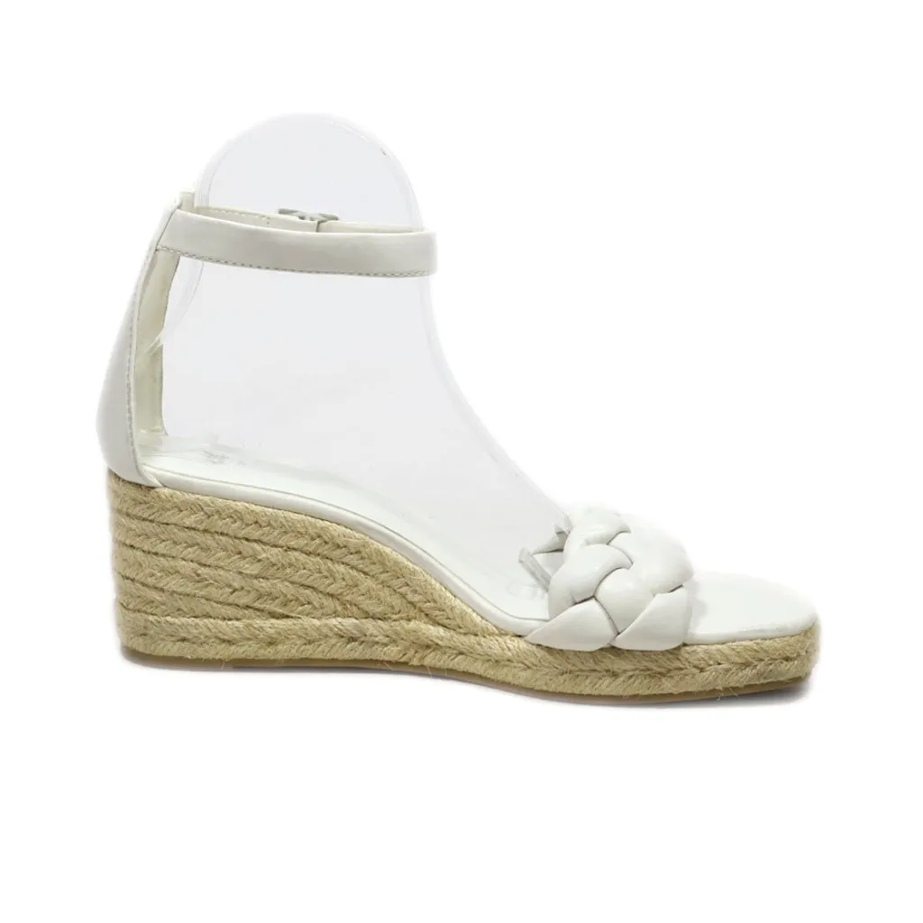H&M Wedge Sandals Leather White Colour For Women