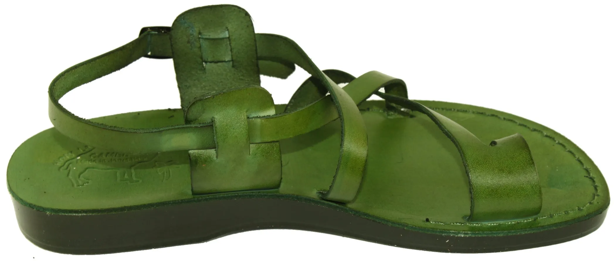 Holy Land Market Unisex Leather Biblical Sandals (Jesus - Yashua) Jesus - Colored Blue