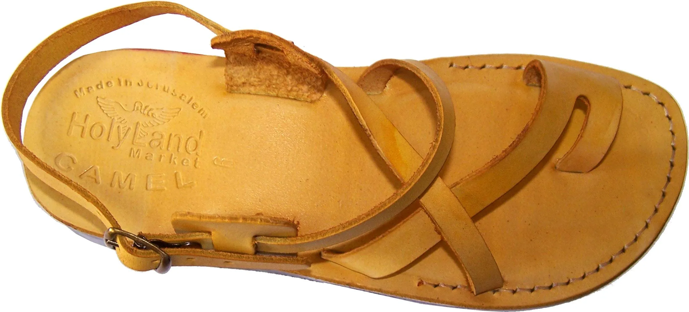 Holy Land Market Unisex Leather Biblical Sandals (Jesus - Yashua) Jesus - Colored Blue