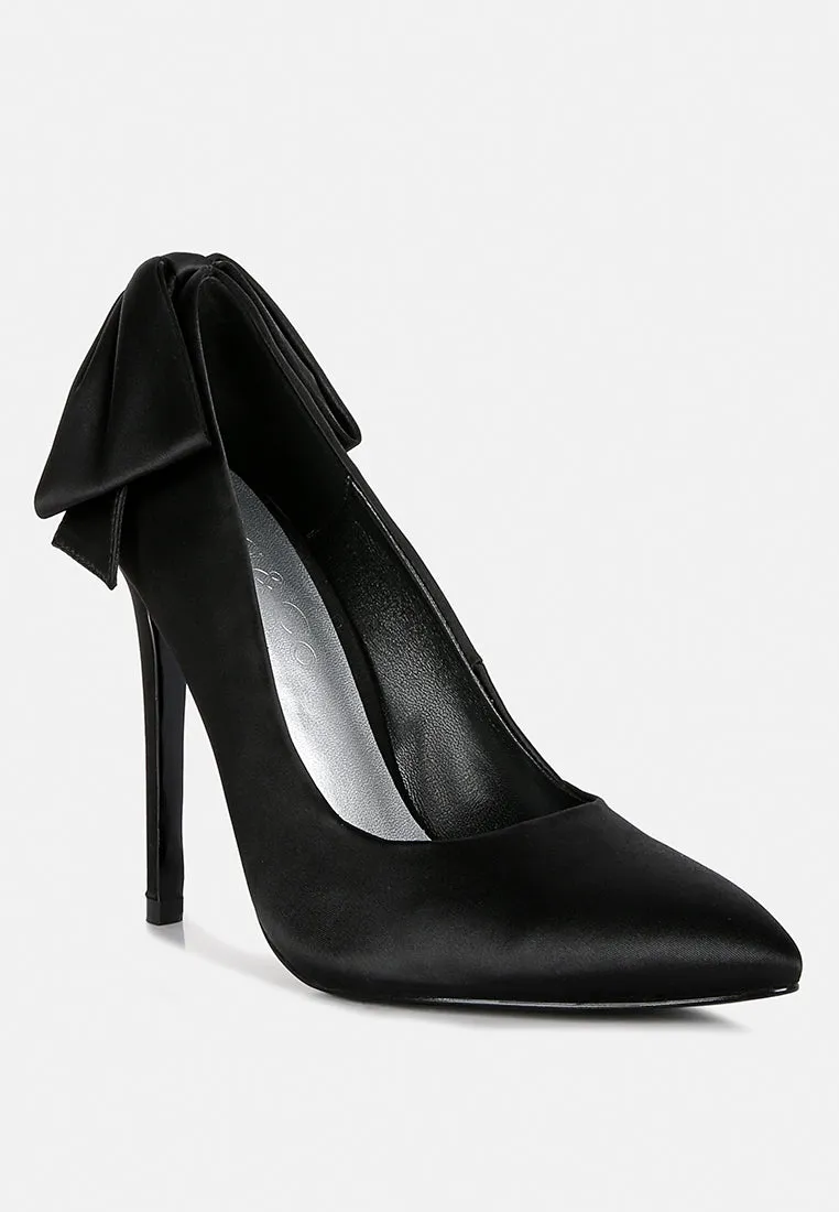 HORNET Black Satin Stiletto Pump Sandals