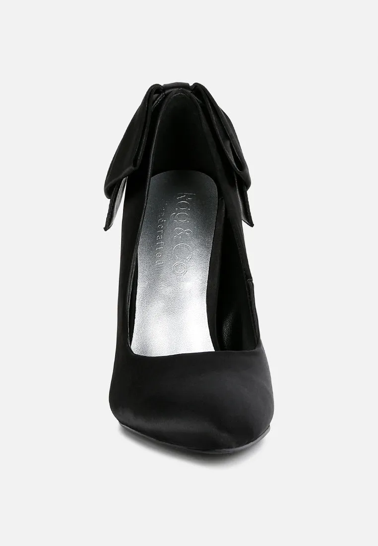 HORNET Black Satin Stiletto Pump Sandals