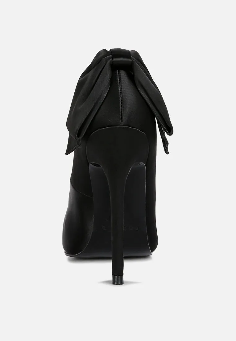 HORNET Black Satin Stiletto Pump Sandals