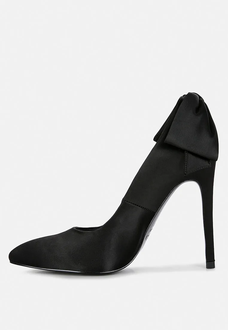 HORNET Black Satin Stiletto Pump Sandals
