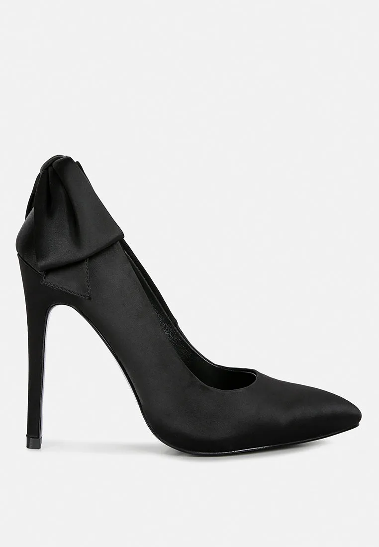 HORNET Black Satin Stiletto Pump Sandals