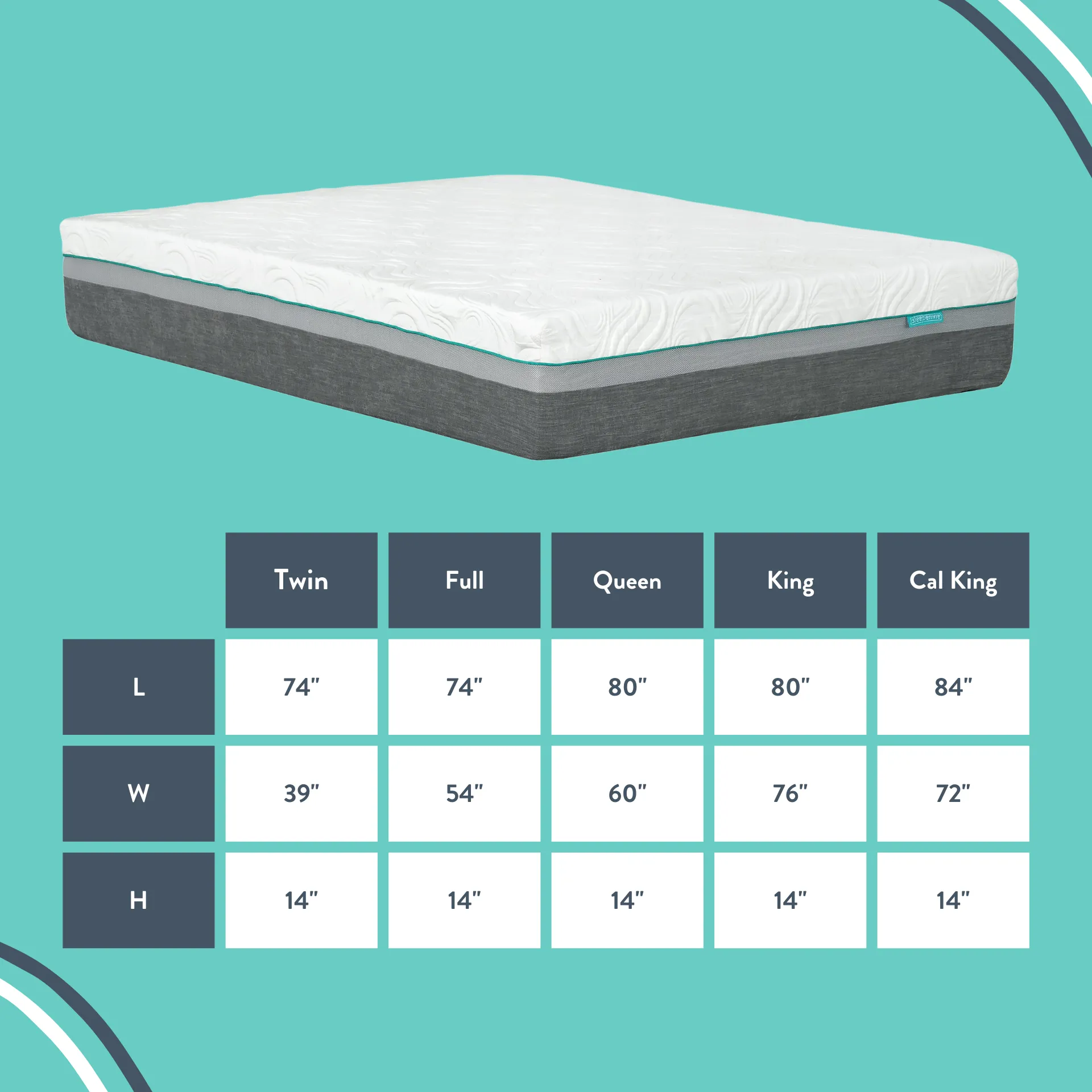 Hunter 14” Gel Foam Pocket Coil Hybrid Mattress