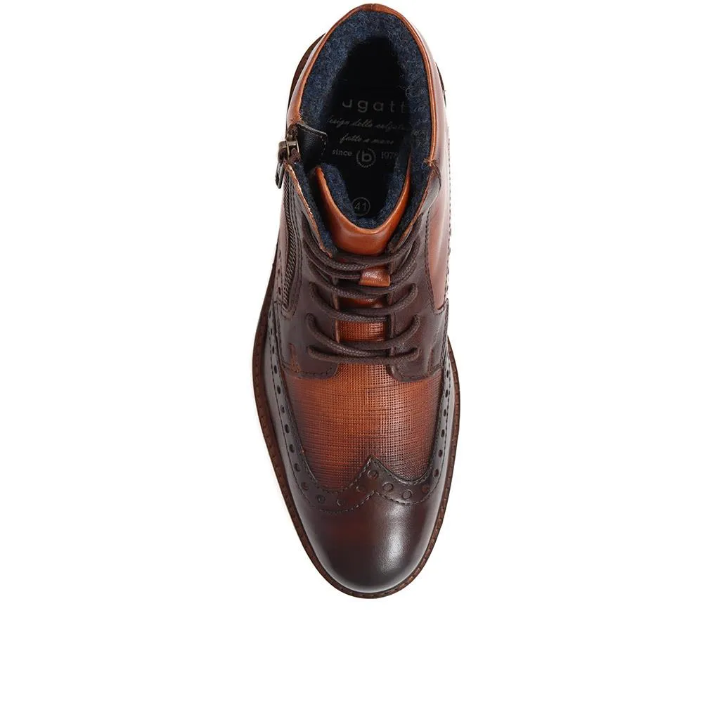 Leather Lace Up Ankle Boots - BUG38514 / 324 448