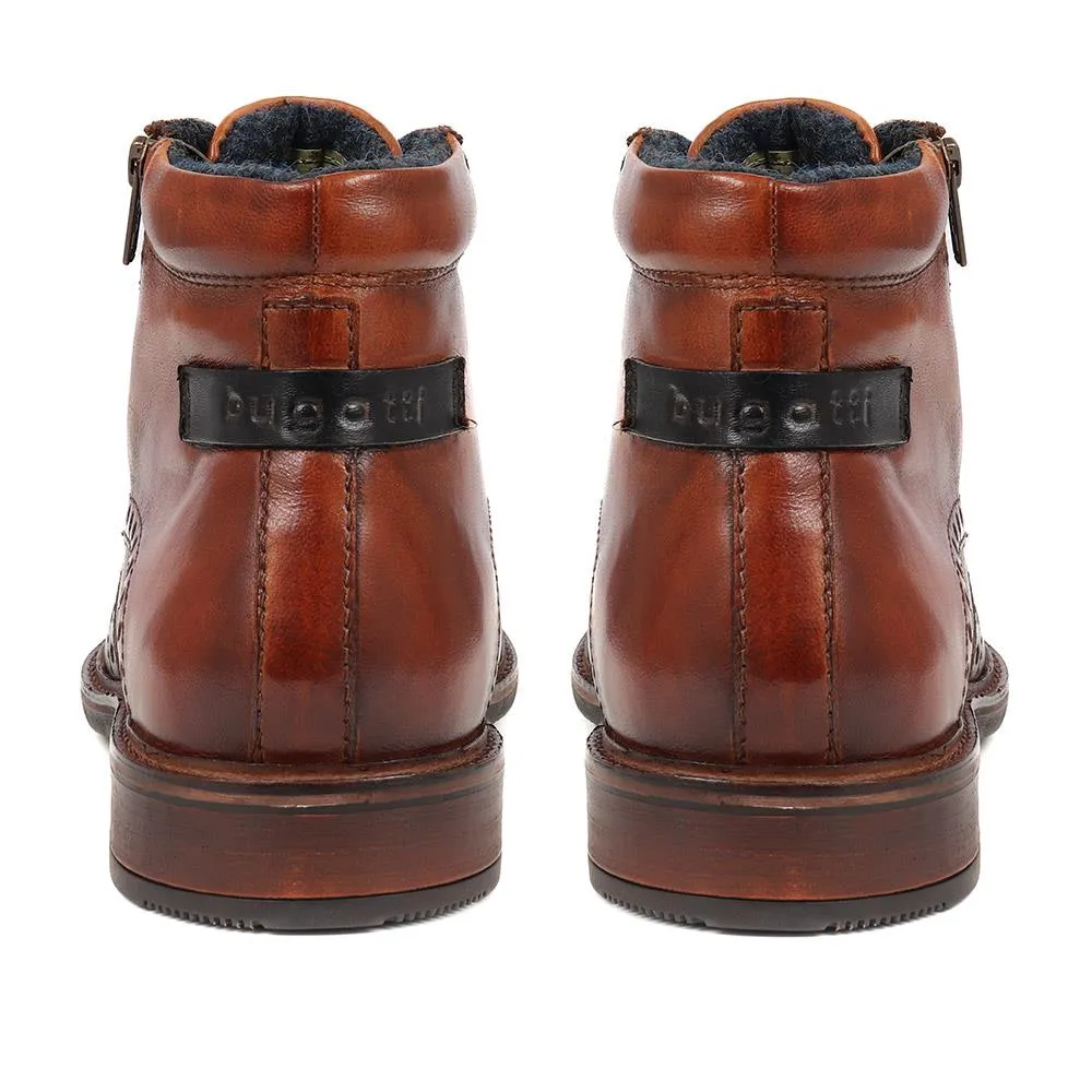 Leather Lace Up Ankle Boots - BUG38514 / 324 448