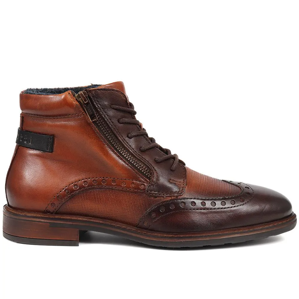 Leather Lace Up Ankle Boots - BUG38514 / 324 448
