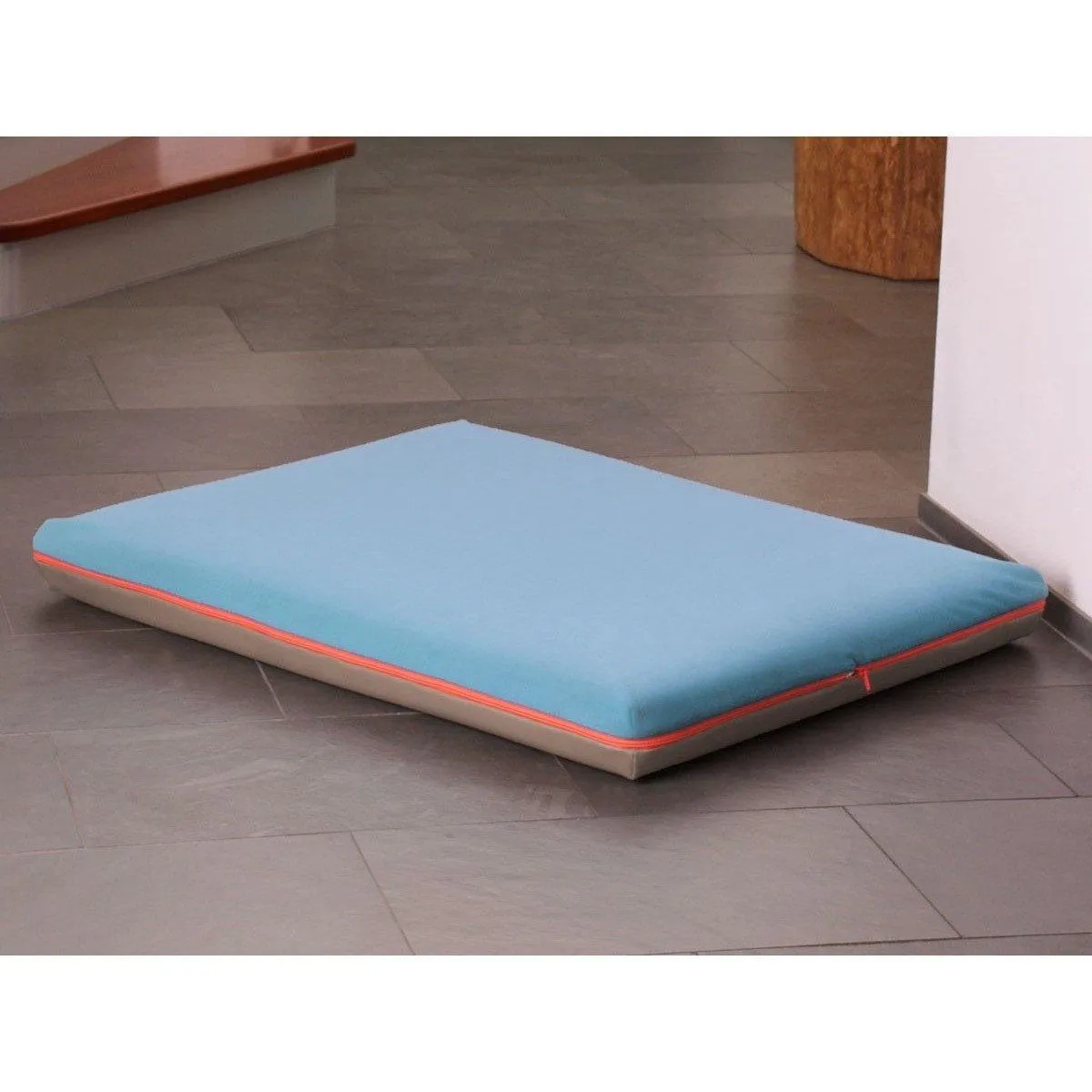 Memory Foam Dog Bed in Taupe Faux Leather