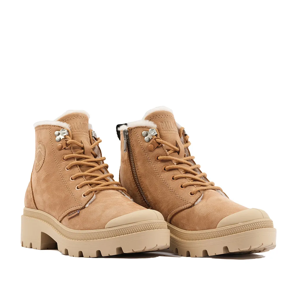 Palladium Women's Pallabase Nubuck Zip WL in Ochre Tan