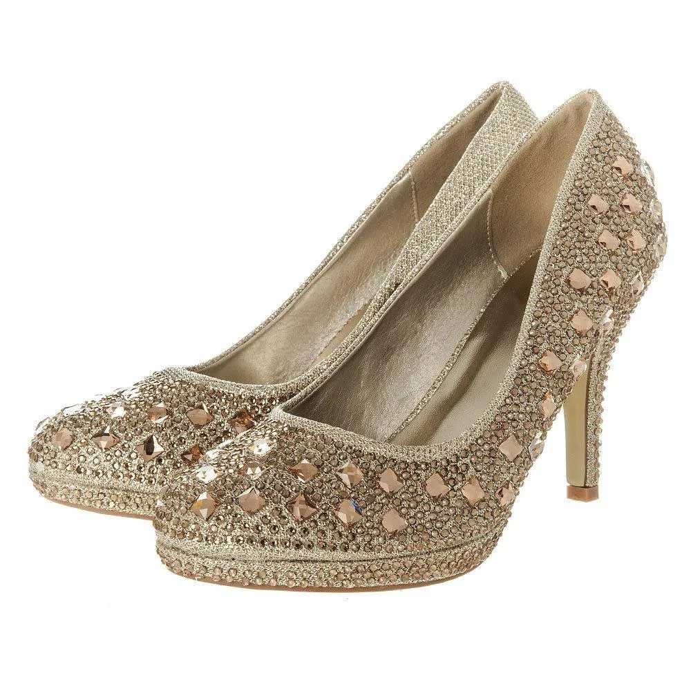 Petunia Round Toe Platform Sequin Shoe