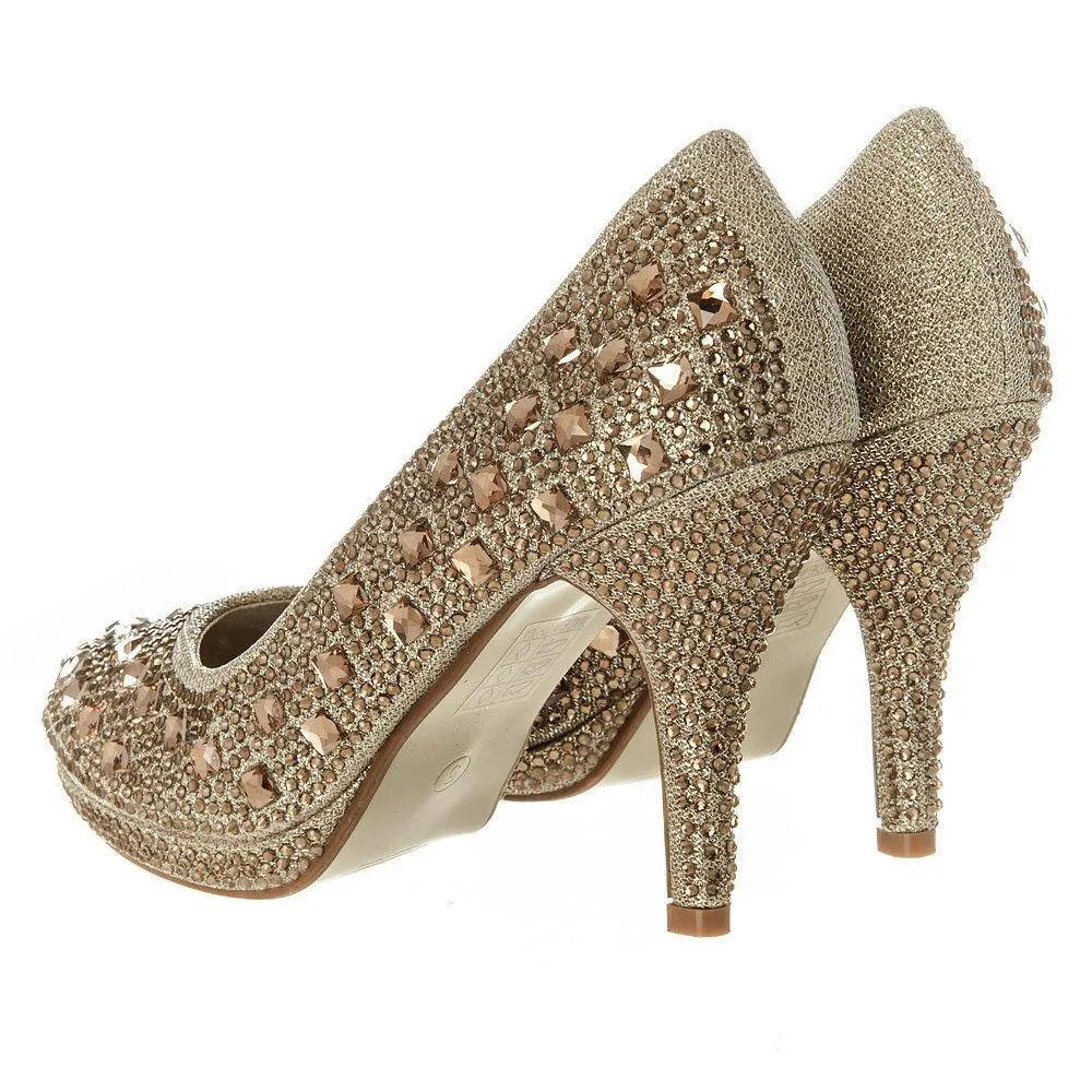 Petunia Round Toe Platform Sequin Shoe