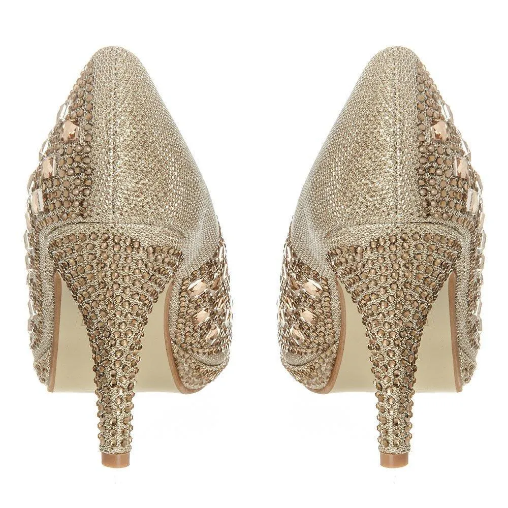 Petunia Round Toe Platform Sequin Shoe