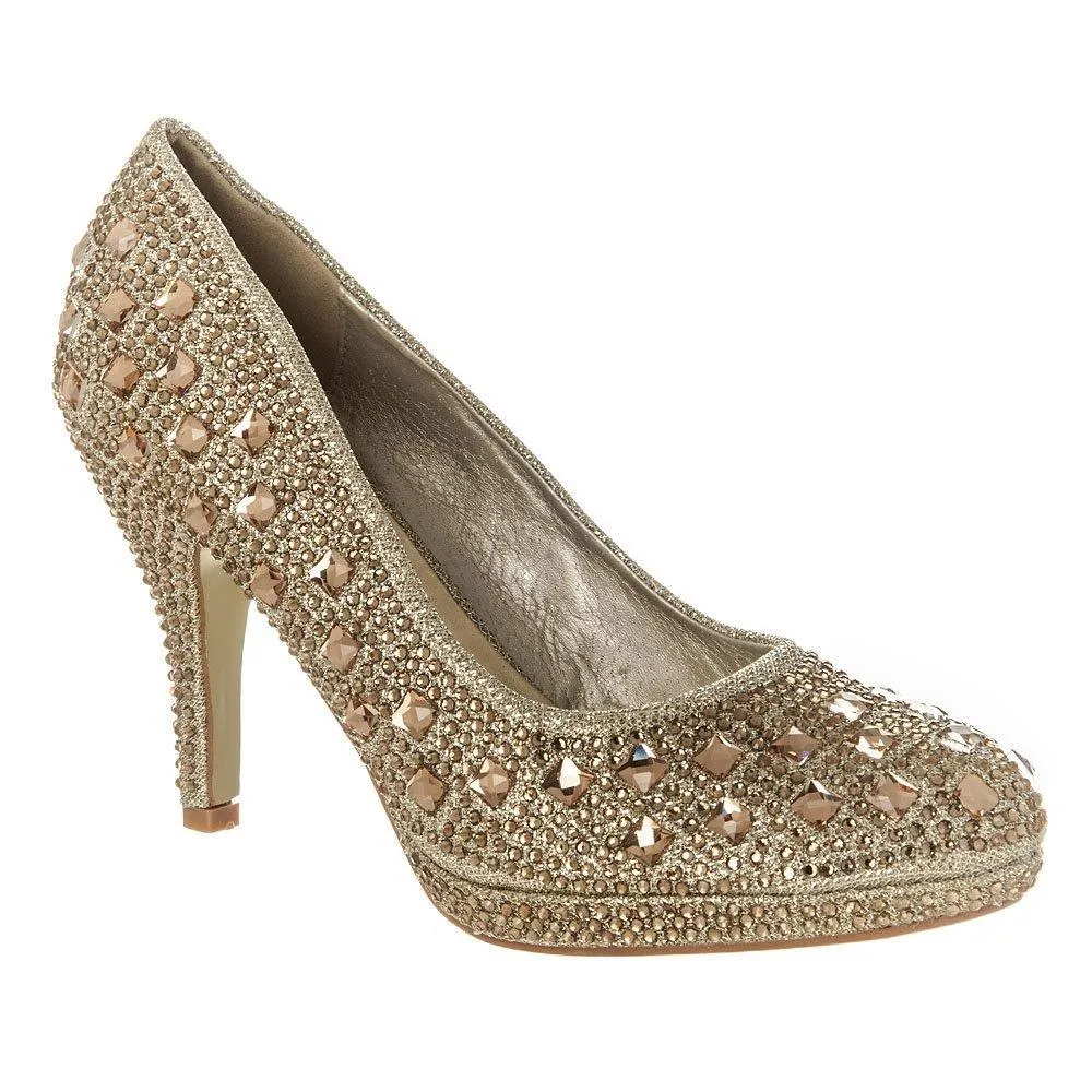 Petunia Round Toe Platform Sequin Shoe
