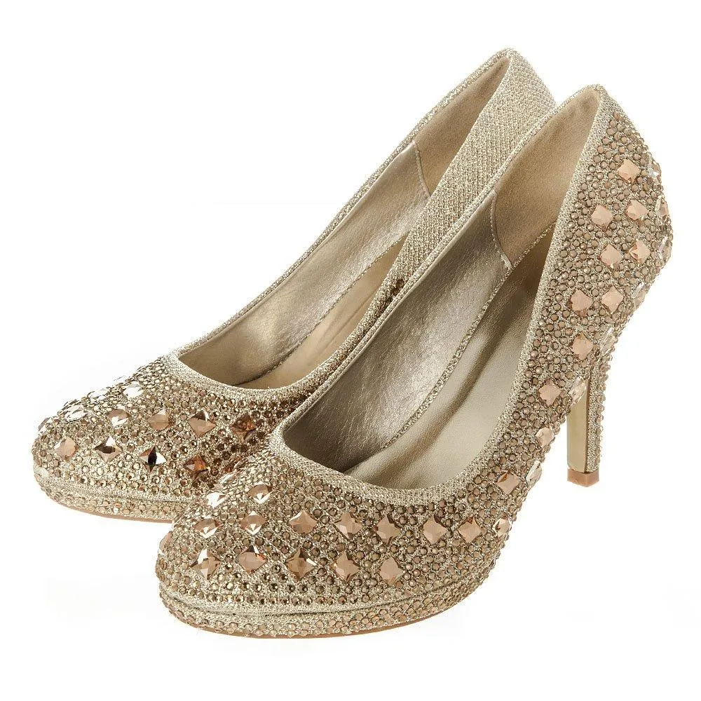Petunia Round Toe Platform Sequin Shoe