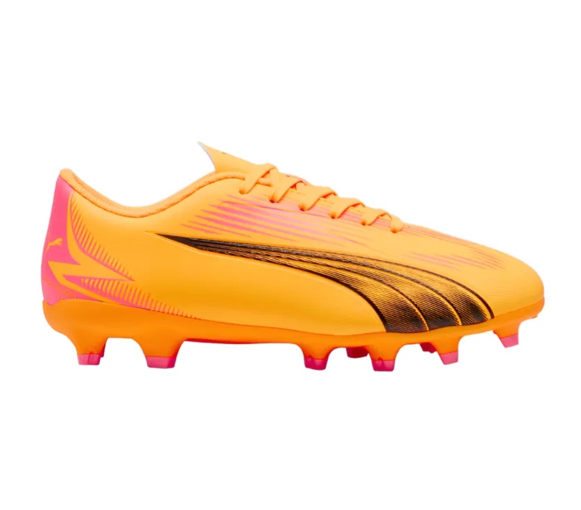 Puma Kids Football Boots Ultra Play FG/AG Jr Sun Stream/Black/Sunset Glow