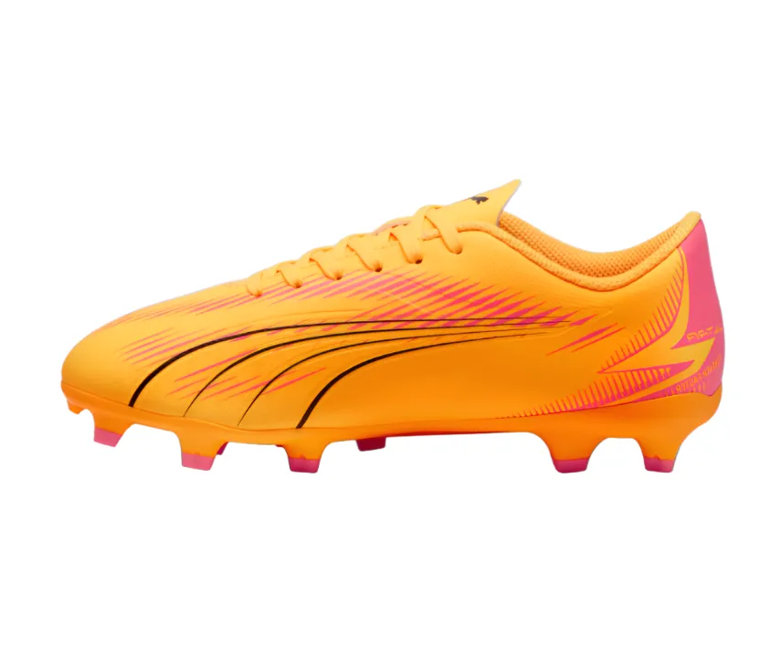 Puma Kids Football Boots Ultra Play FG/AG Jr Sun Stream/Black/Sunset Glow